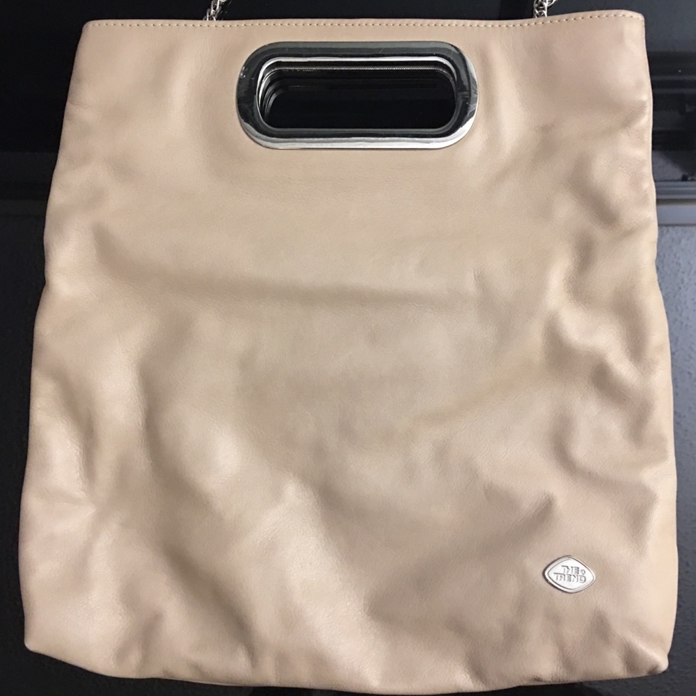 Genuine leather foldover mini crossbody clutch tan - Picture 6 of 7